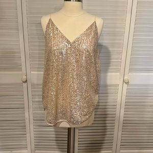 🌟HP🌟 Loft Rose Gold Sequin Tank Top
